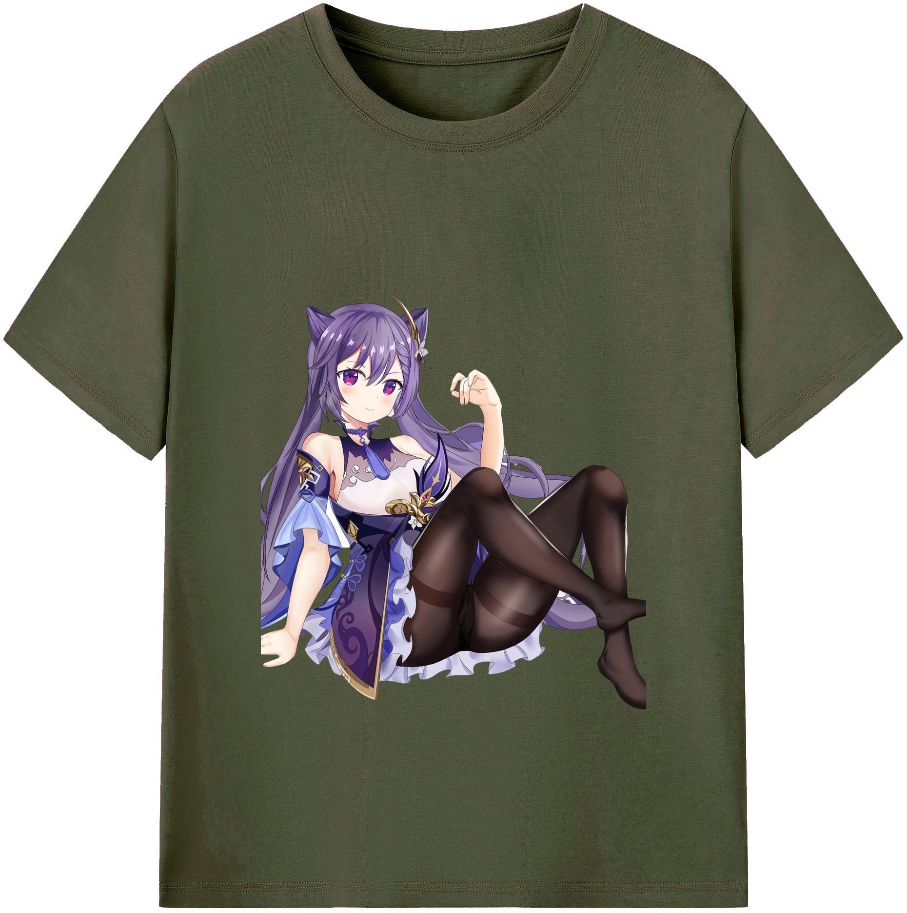 げんし神 刻晴 こくせい genshin Kokusei 綿100％ メンズ半袖Tシャツ｜肌触りやわらか＆通気性